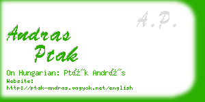 andras ptak business card